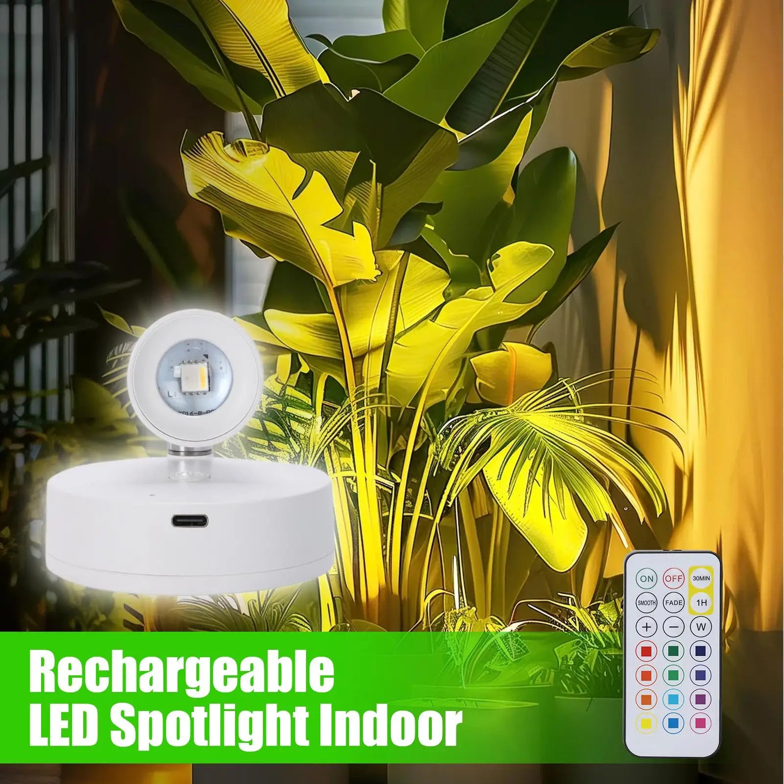Wireless Uplighting For Plants Remote Control Rechargeable Accent Spotlights Battery Powered Uplighting Small Art Spotlights Oasis Select