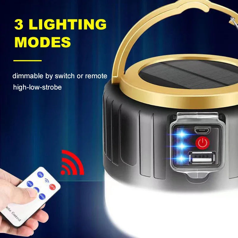 Solar LED Camping Lantern | USB Rechargeable Portable Light