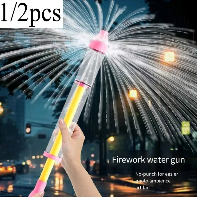 1pc/2pcs New Firework Fountain Water Gun - Super Soaker Squirt Gun Outdoor Water Balloon Battles Beach Party Drifting Adventure Oasis Select