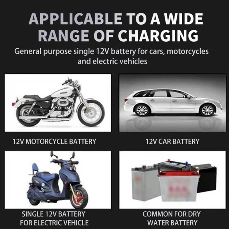 12V 2A Pulse Repair Intelligent Charger With Power Display 12V Car Moto Truck Battery Power Adapters For Lead Acid Battery EU US Oasis Select