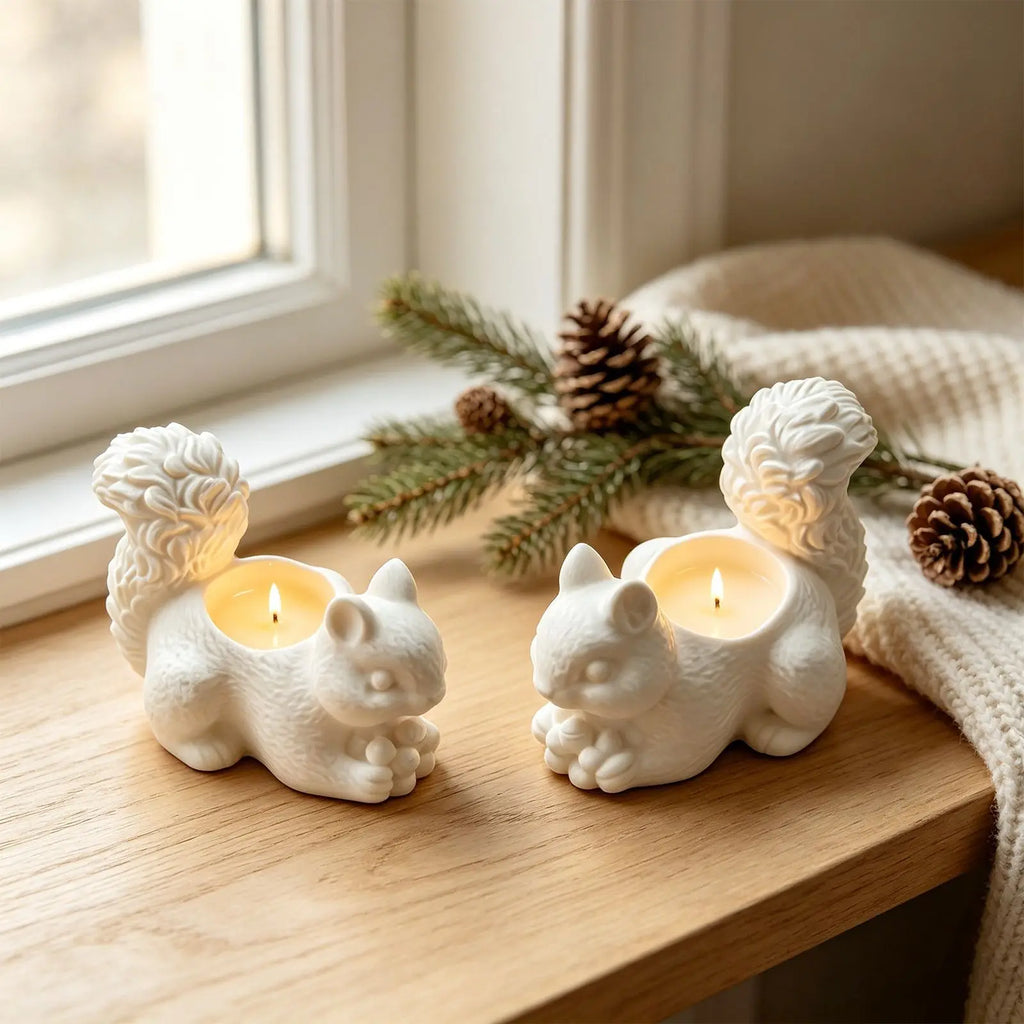 3d Squirrel Candle Holder Candle Holder Silicone Mold Animal Shaped Candle Base Minimalist Resin Plaster Casting Mold Oasis Select