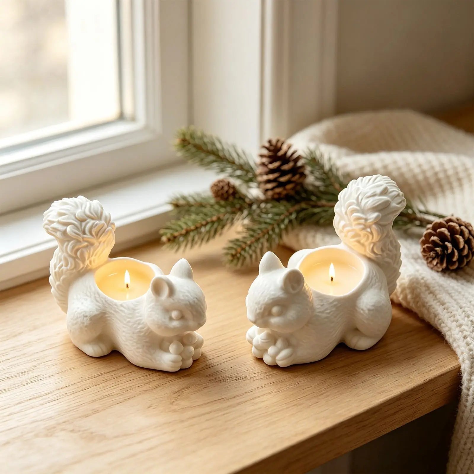 3d Squirrel Candle Holder Candle Holder Silicone Mold Animal Shaped Candle Base Minimalist Resin Plaster Casting Mold Oasis Select