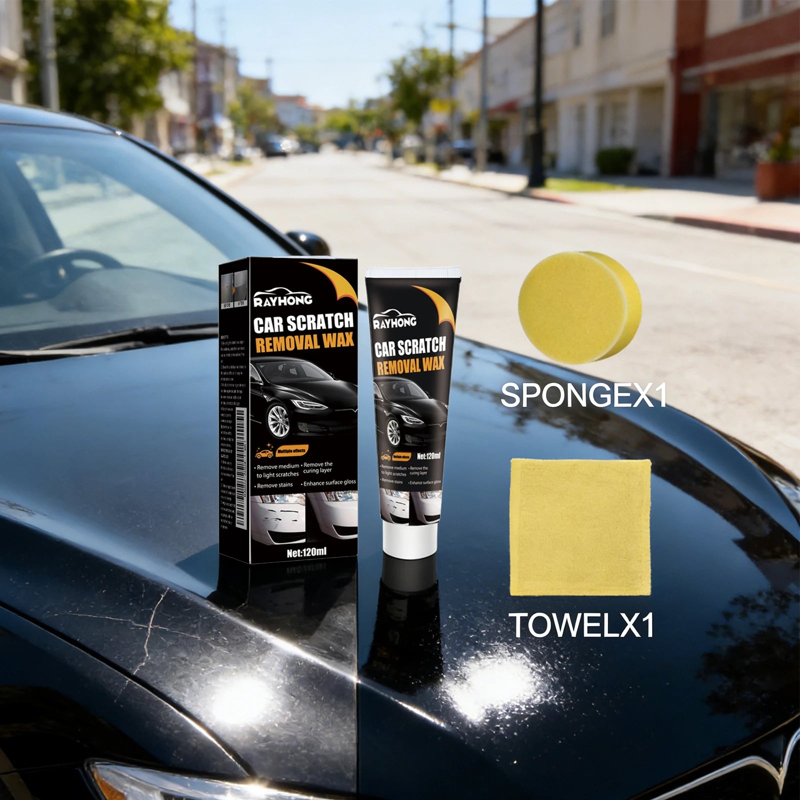 Car Scratch Remover Wax – Paint Protection & Polishing Compound, Restore Shine & Repair Surface Scratches, Auto Body Care Kit Oasis Select