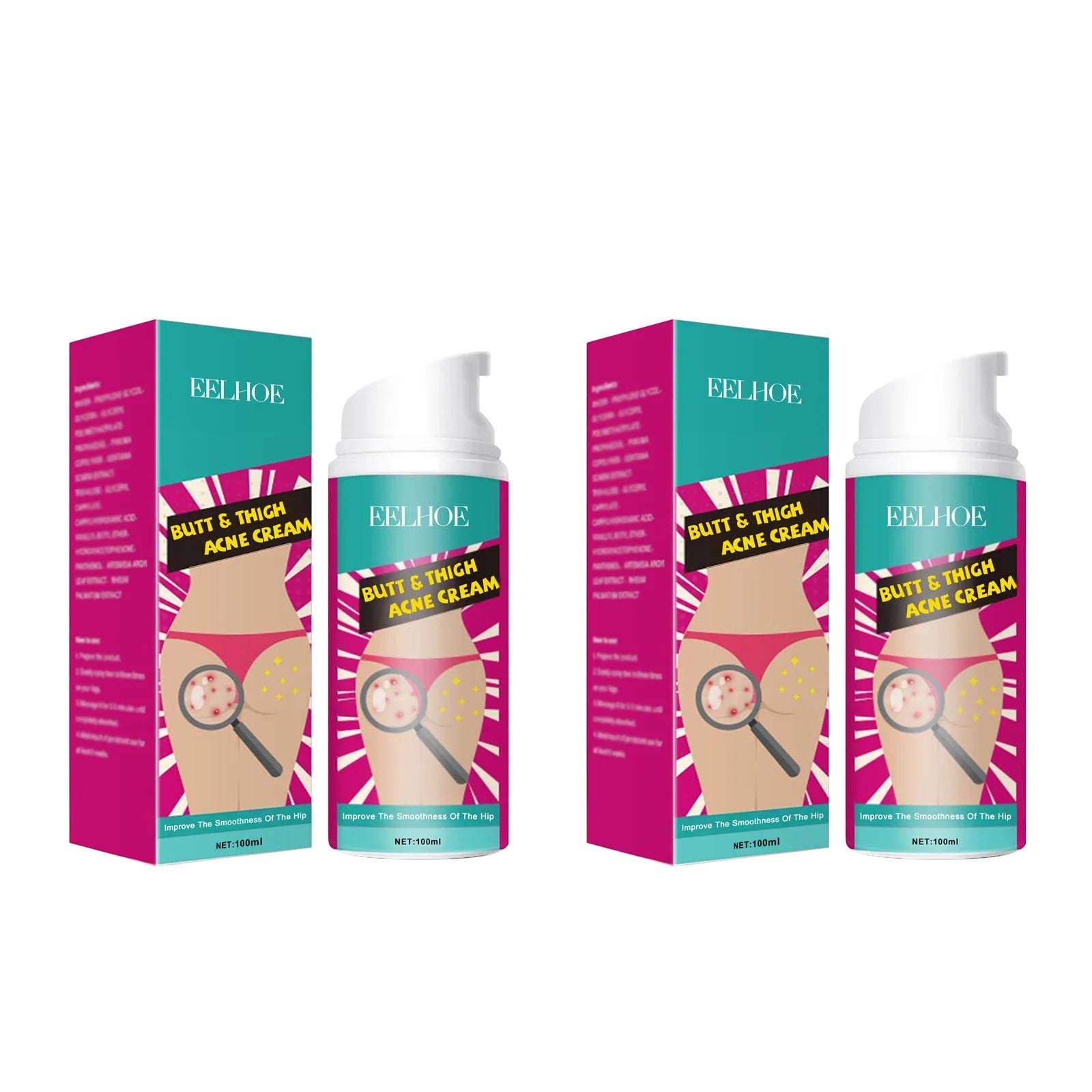 Butt Thigh Acne Cream Remove Pimples Moisturizing Clarifying Brightening Smoothing Skin Care Thigh Acne Removal Cream Oasis Select 2 x 100ml Boxed