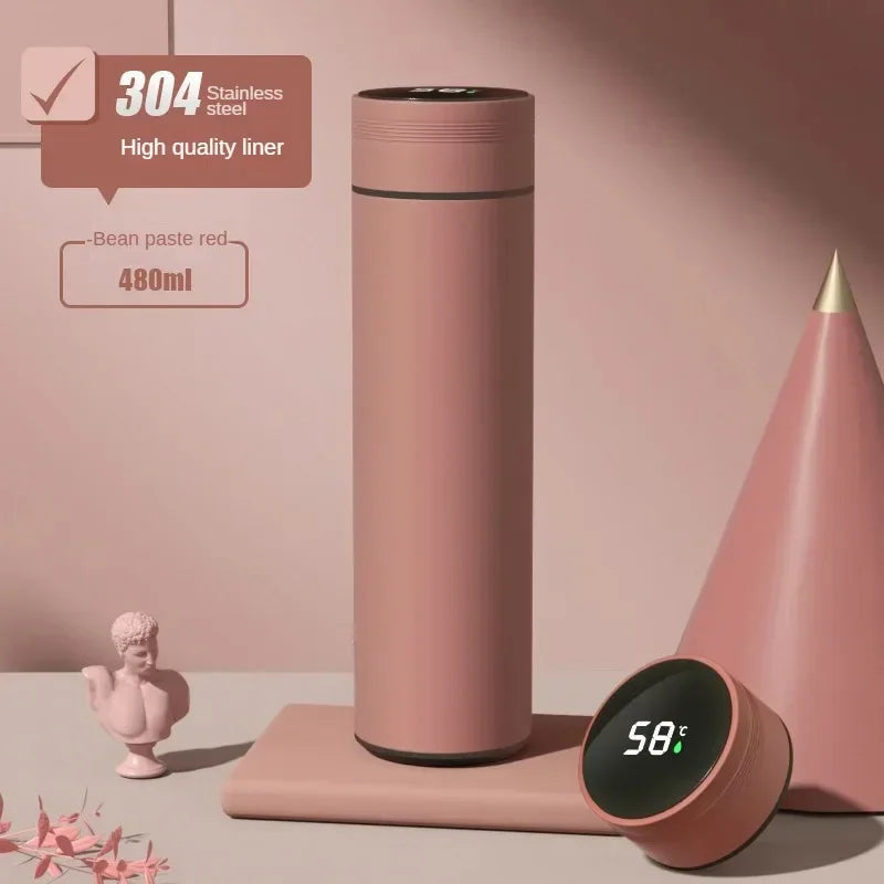 500ML Stainless Steel Thermos Cup with Separator 316 Smart Cup High Value Gift Cup Coffee Cup Father's Gift Cold Cup To Business Oasis Select Red 1PC