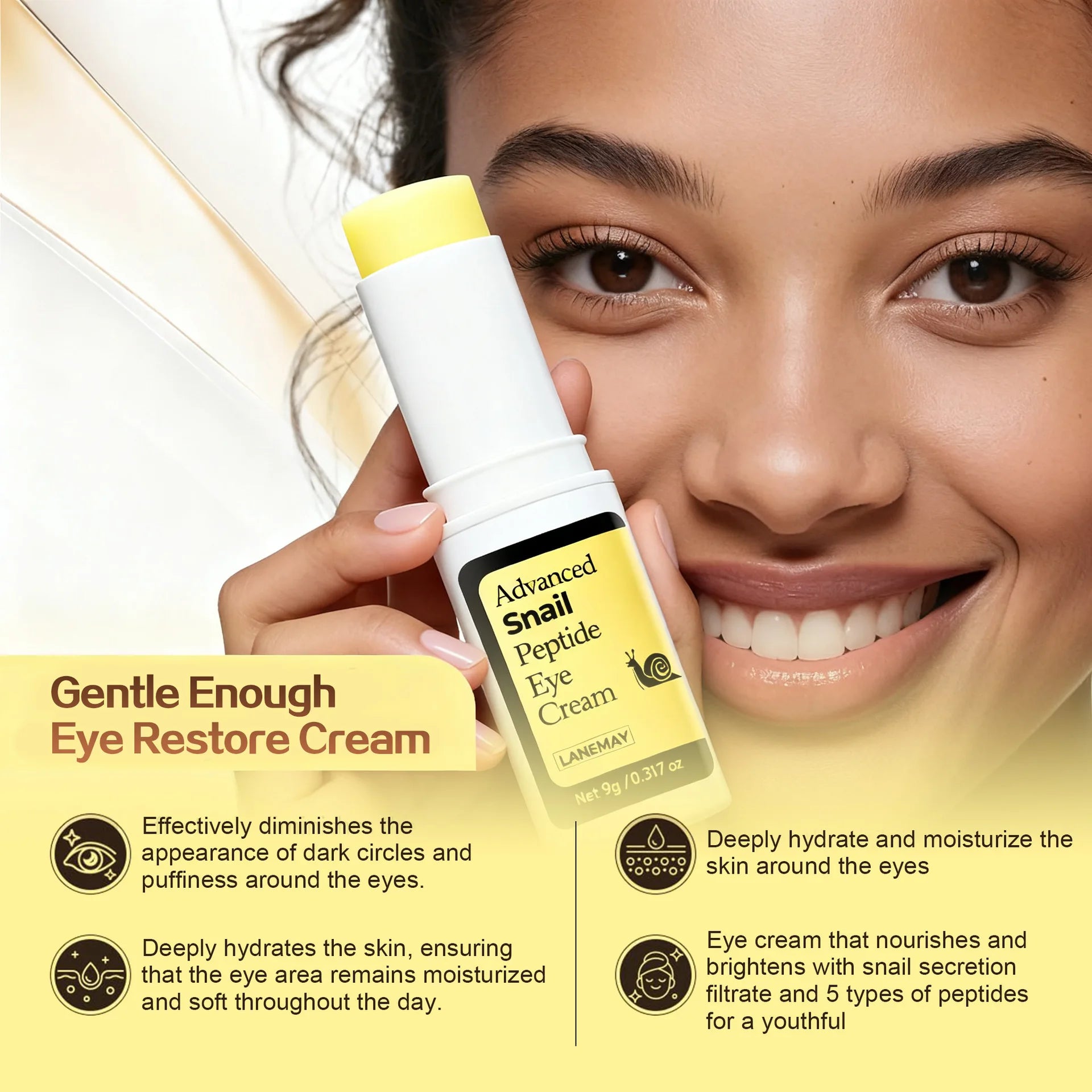 Lanemay Snail Eye Cream – Dark Circles & Puffiness Eye Cream Oasis Select