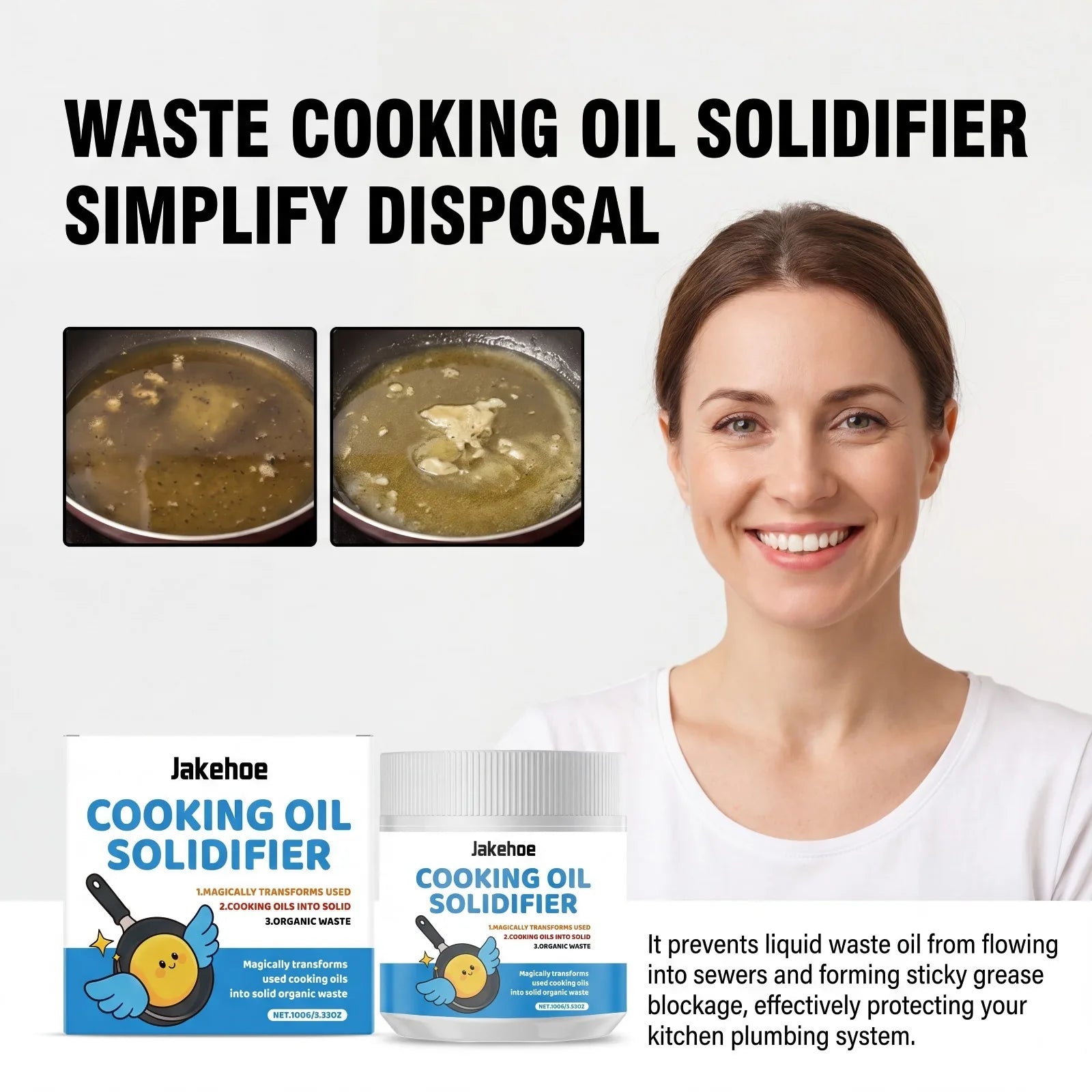 Cooking Oil Solidifier Powder Prevents Clogged Drains Turns Used Fryer Oil Into Solid Disposal For Home Restaurant Eco Cleaning Oasis Select