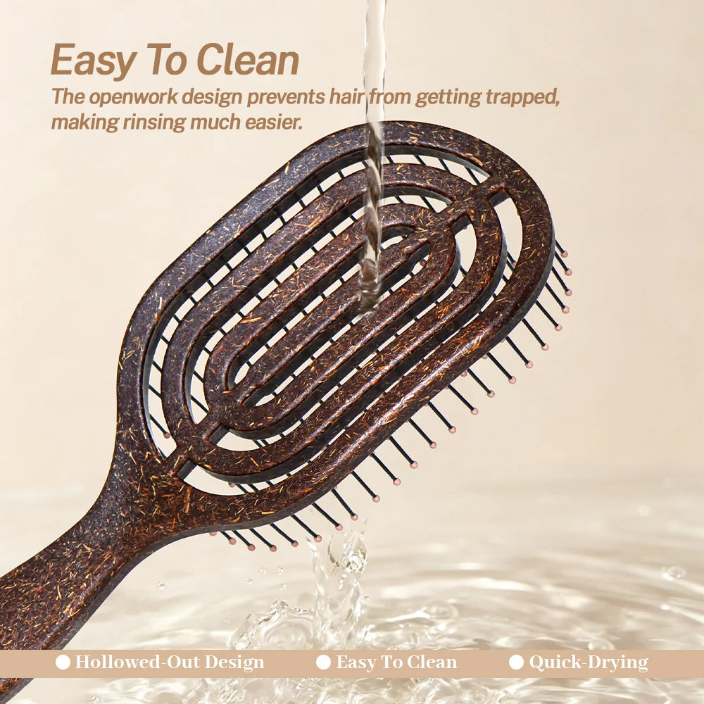 Hollow Hair Brush Detangling Comb Fluffy Nylon Anit- static Women Wet Scalp Massage Dry And Wet Use Salon Styling Tools Oasis Select