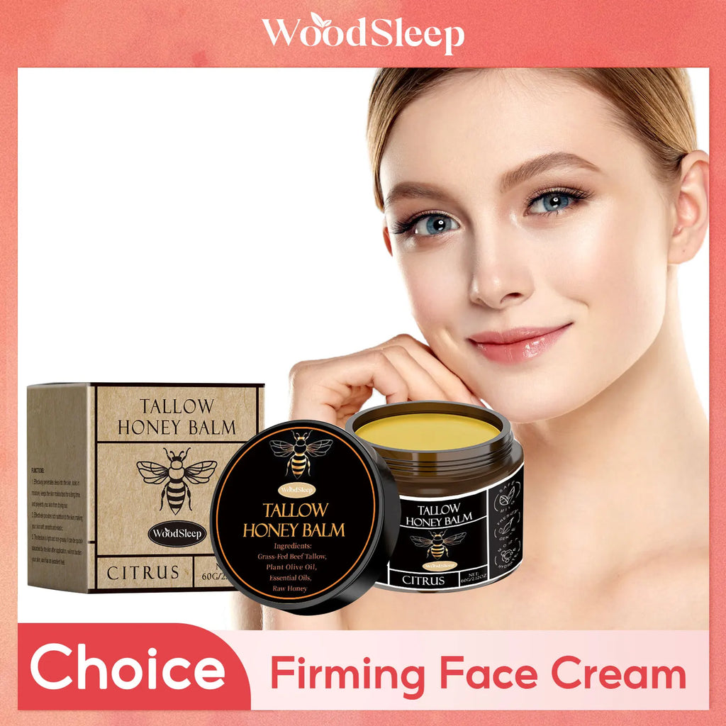 Tallow Honey Hydrating Face Balm Soothing Skin Repair Damaged Increase Facial Elasticity Lasting Nourishing Pure Tallow Cream Oasis Select