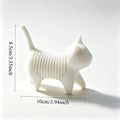 3D Printed Spring Cat Figurine Flexible Wobble Kitty Statue Cute Fidget Cat Desktop Decor Novelty Stress Relief Collectible Gift Oasis Select stand