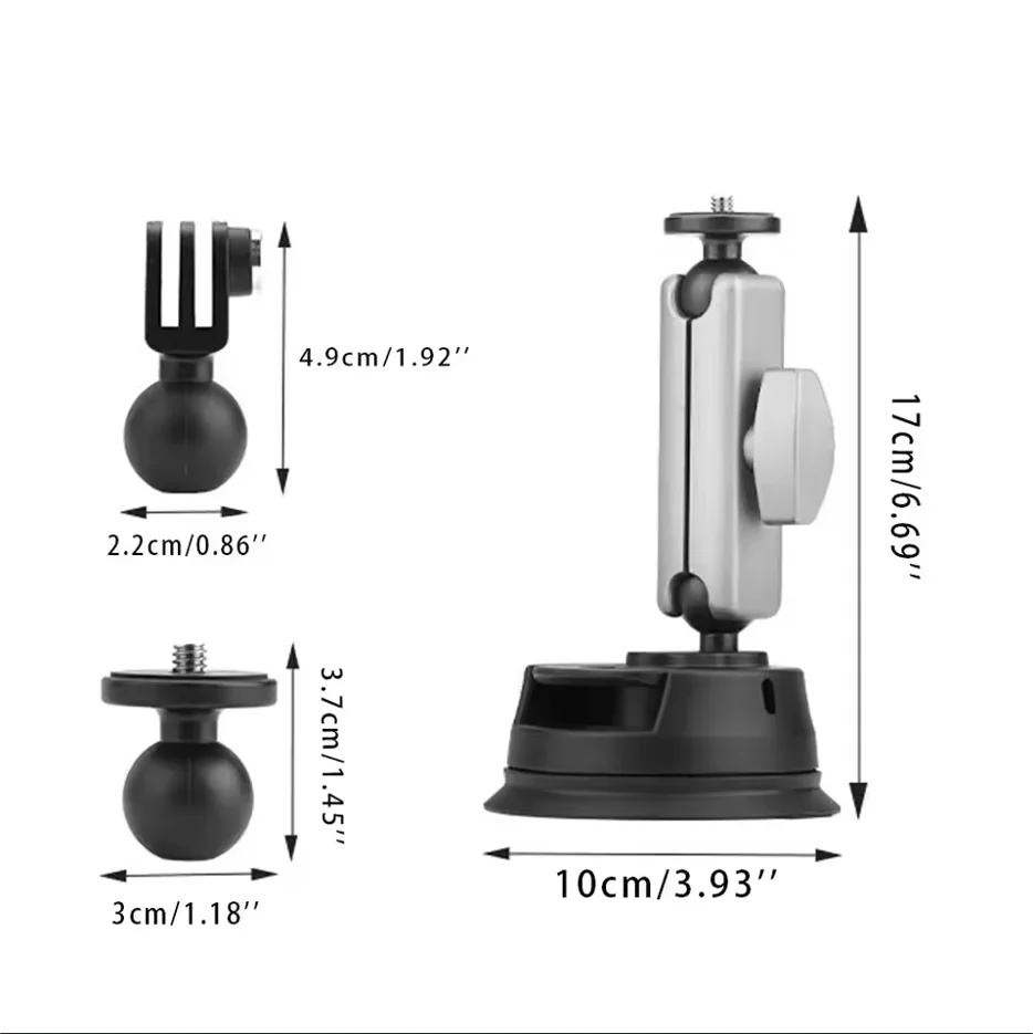 Suction Cup Car Mount for DJI Osmo, GoPro & Insta360