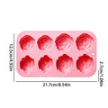 8 Holes Rose Flower Silicone Molds Handmade Soap Candle Silicone Mold DIY Cake Chocolate Baking Tools Ice Cubes Making Mould Oasis Select Pinks