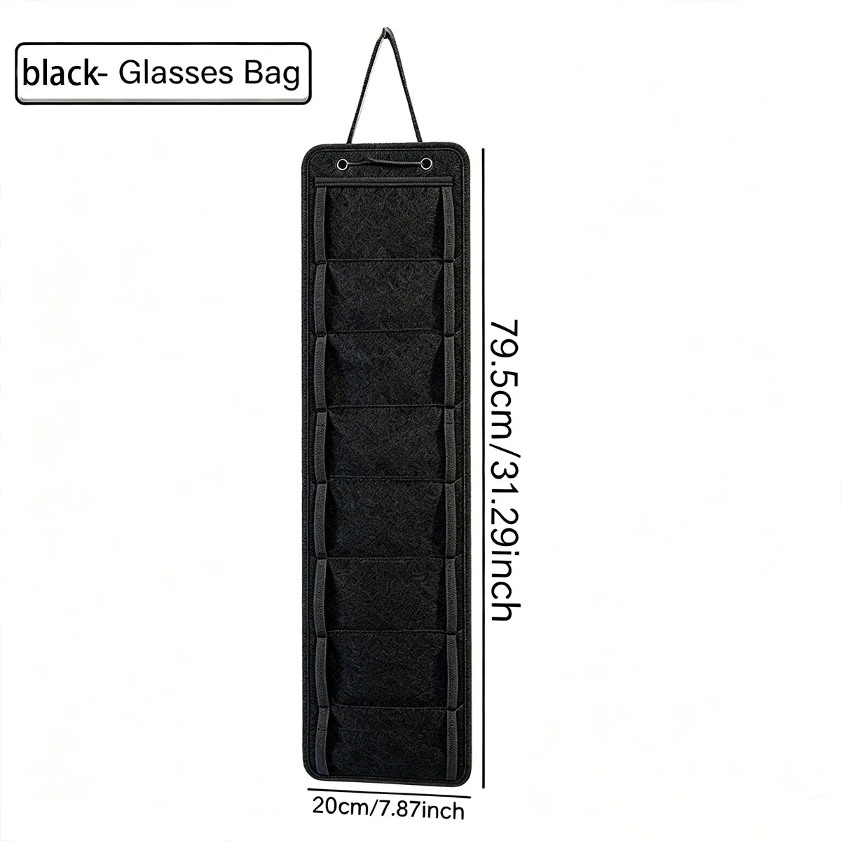 1pc foldable gray/black wall mounted storage bag 8 compartments storing felt glasses storage portable display storage rack Oasis Select glasses case 1