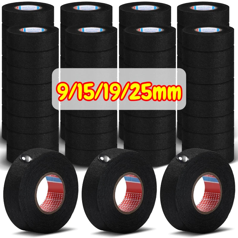 9/15/19/25mm Flame Retardant Flannel Tape 1 Roll Car Wire Cable Wiring Harness Automotive Anti-squeak Noise Reduction Oasis Select