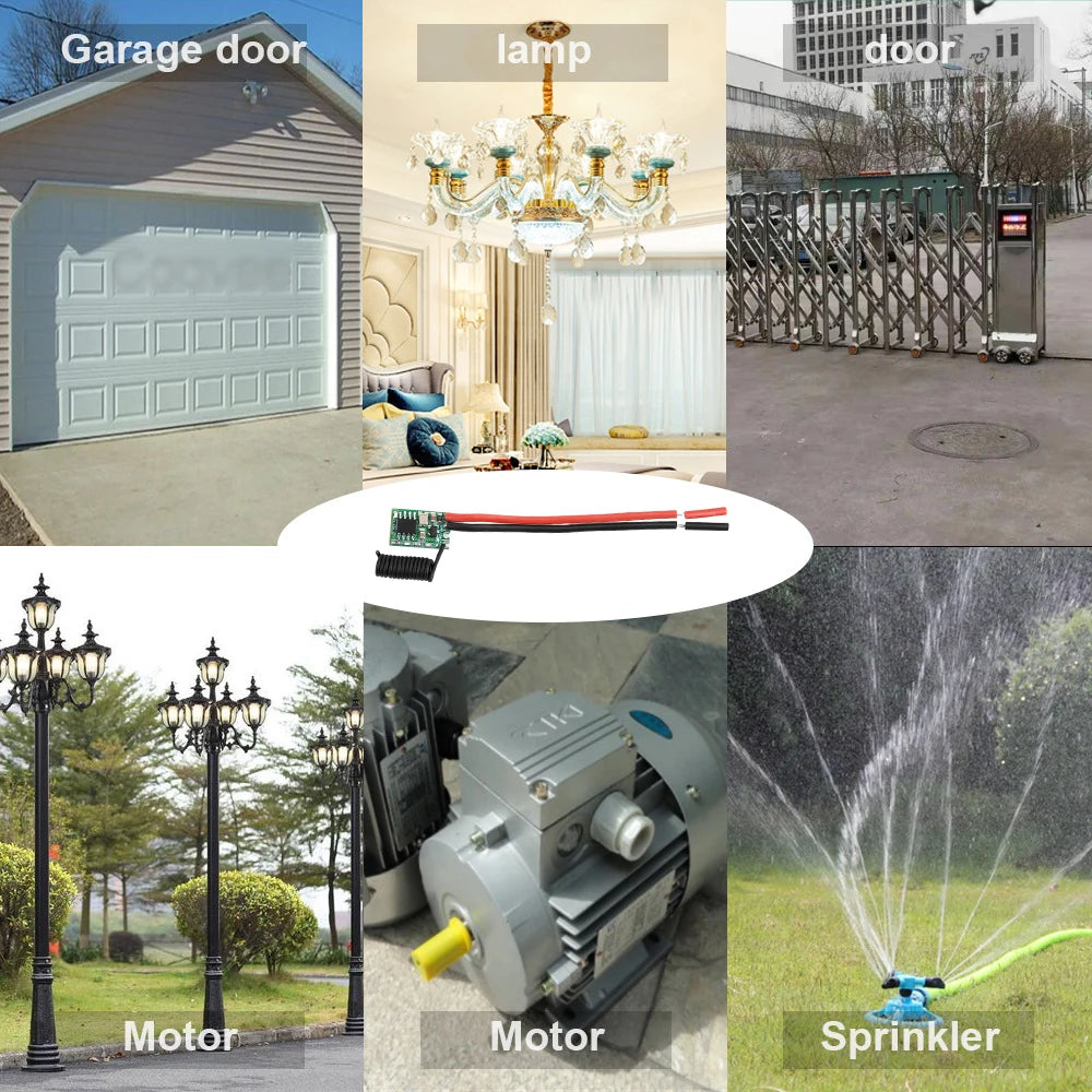 DC 3V-24V Wide Voltage Universal RF Module Miniature Wireless Transmitter-Receiver Module 433MHZ Transmitter LED Remote Control Oasis Select