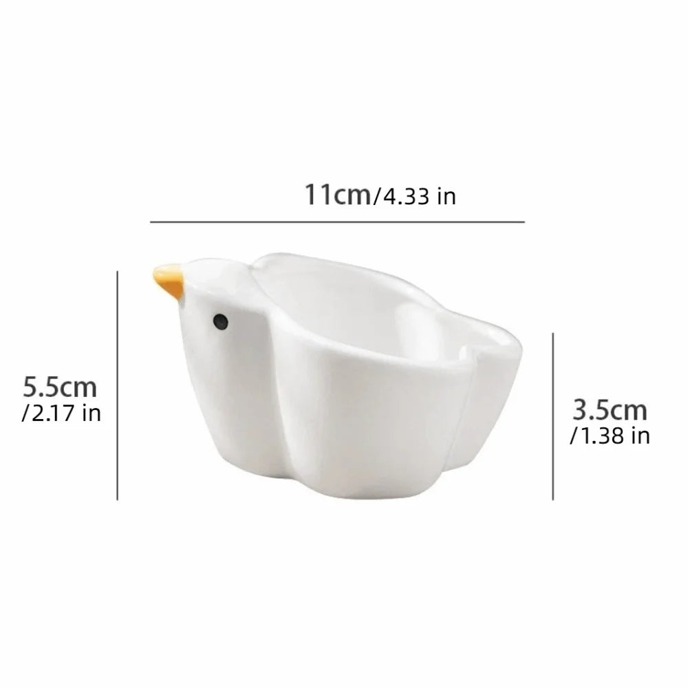 Bird-Shaped Ceramic Hamster Bowl – Anti-Tip Small Pet Feeder