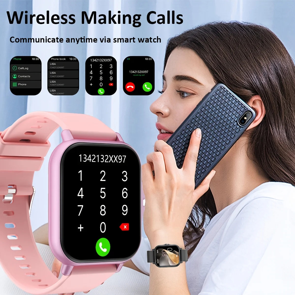 ERUN 1.83" Smart Watch with Bluetooth Calling | Men & Women