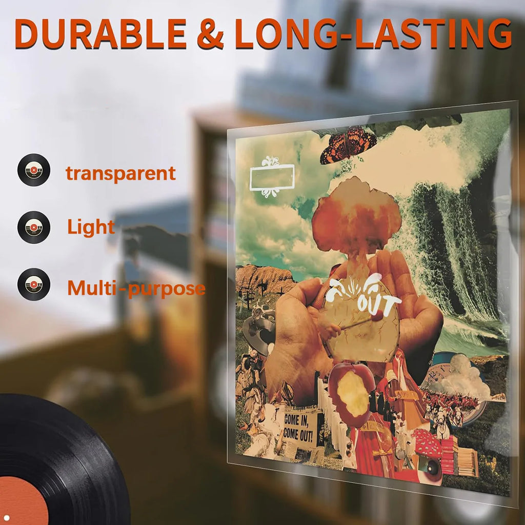 12-inch vinyl record protective sleeve, transparent bag for turntable LP records, open record bag, 32.3cm*32cm, 20/50 pieces Oasis Select