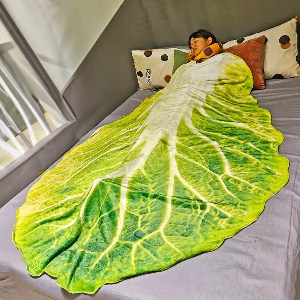 Double-Sided Flannel Creative Appearance Home Sofa Cabbage Blanket Oasis Select
