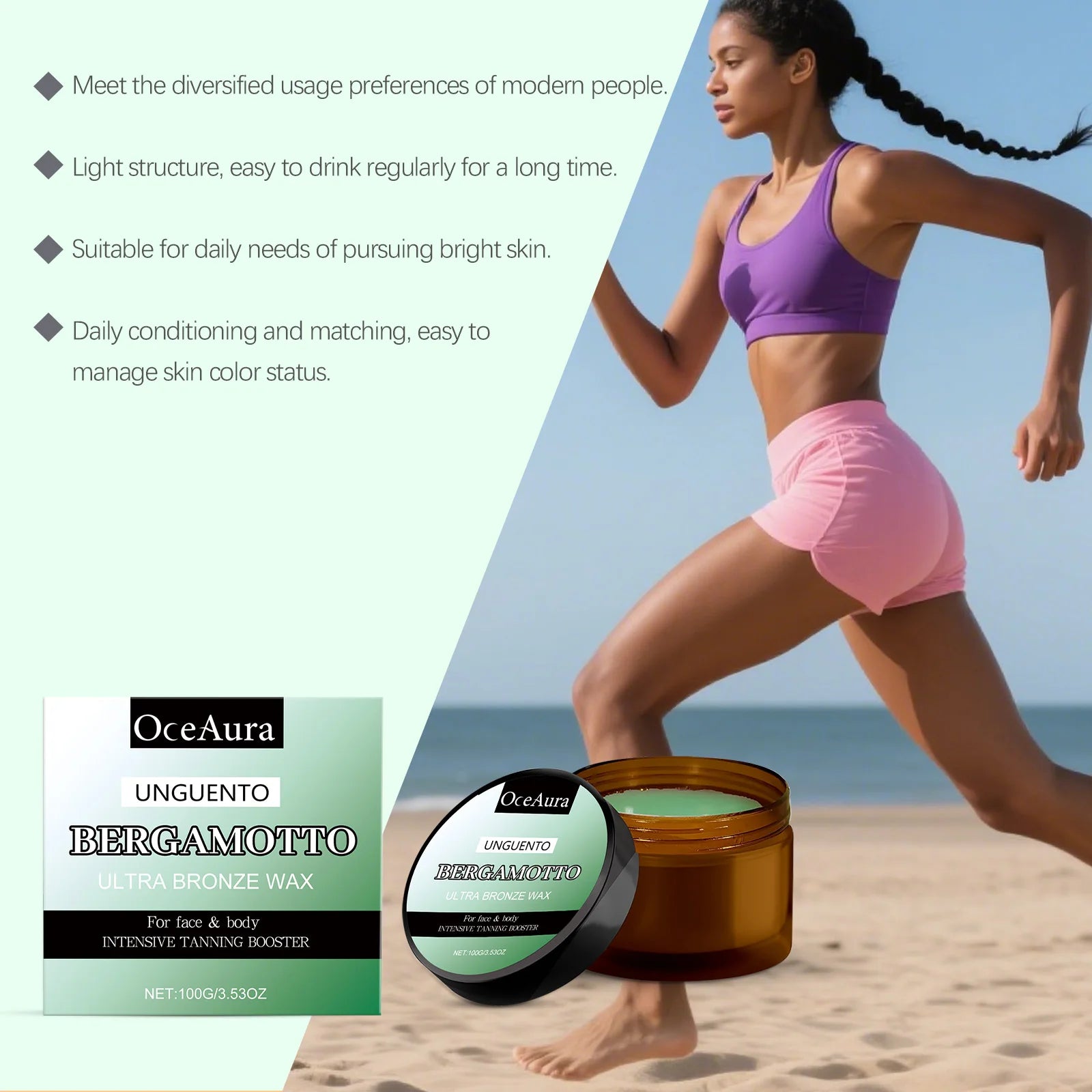 OceAura Bergamot Bronze Self-Tanner & Moisturizing Body Cream Self-Tanner Body Cream Oasis Select