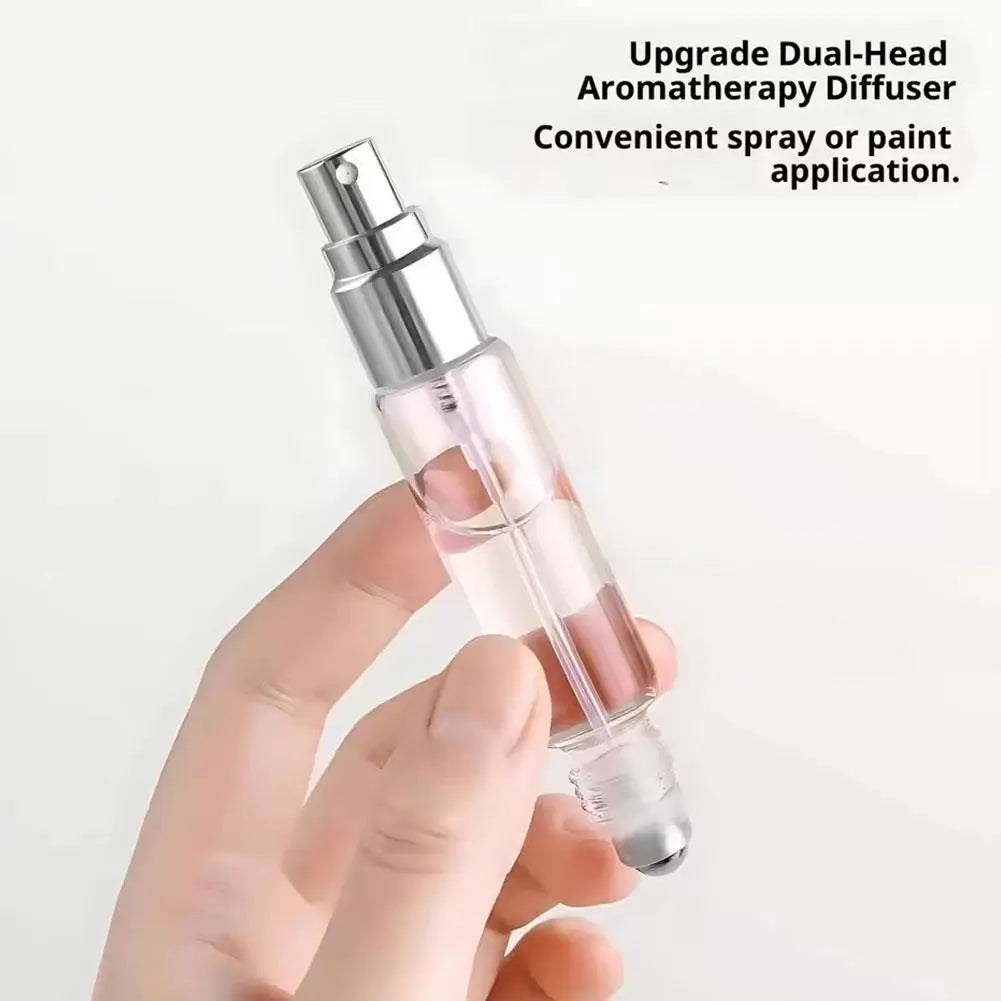 Portable Clear Refillable Bottle with Dual Ends – Sprayer & Roller Tops – Leakproof Essential Oil & Perfume Bottles Containers Oasis Select
