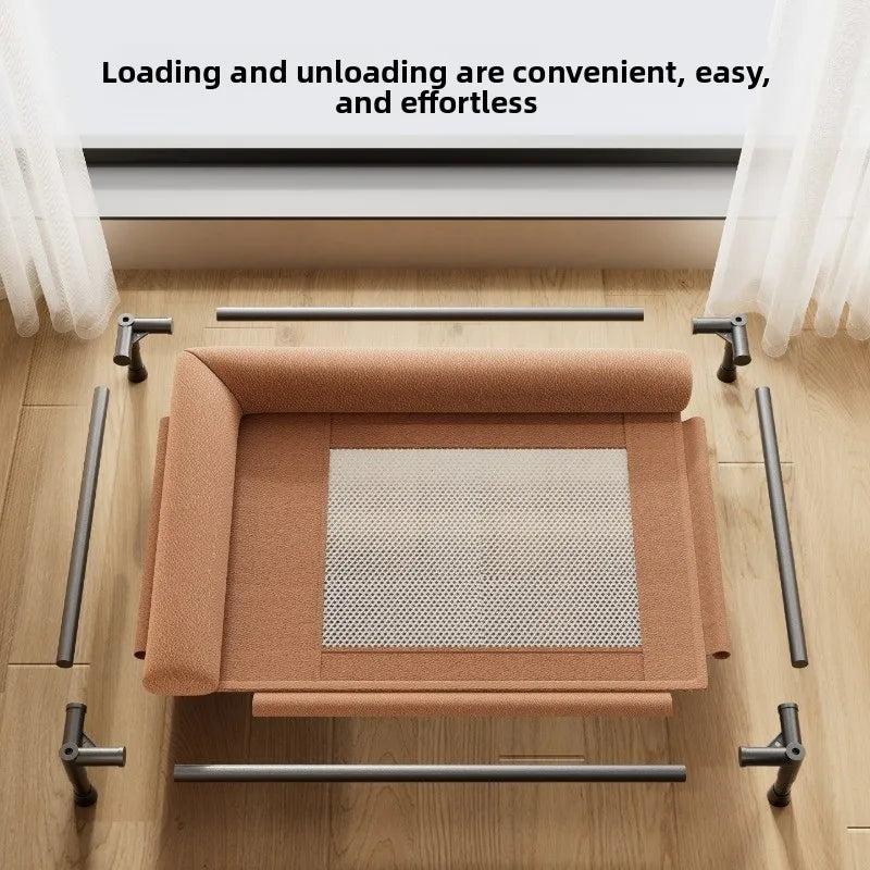 Easy Assembly Sturdy Frame Raised Mesh Medium Large Cat Dog Off-the-ground Pet Bed Removable Washable Moisture-proof Sofa Oasis Select