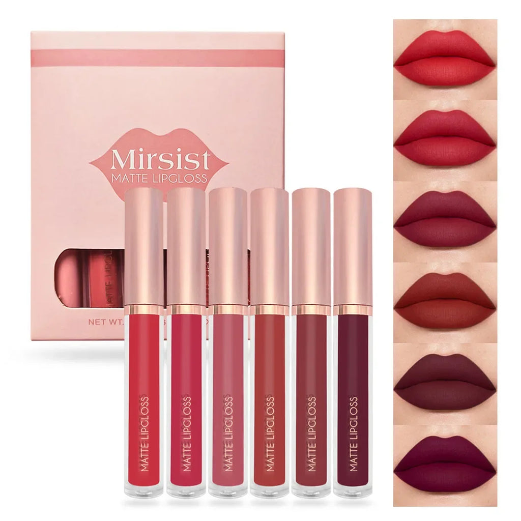 Mirsist Matte Liquid Lipstick Set – 6 Waterproof Lip Glazes