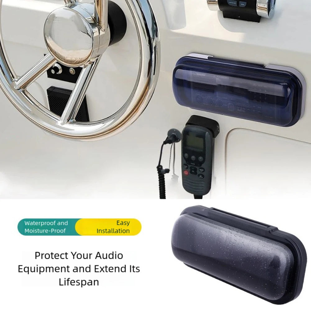 Water Resistant Marine Stereo Cover for Boat Radios Featuring Flipup Spring and Solid Construction for Durability and Protection Oasis Select