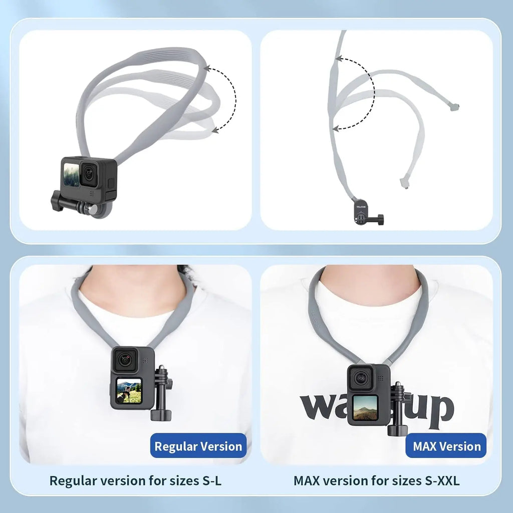 TELESIN Magnetic Neck Mount with Phone Holder | GoPro & DJI
