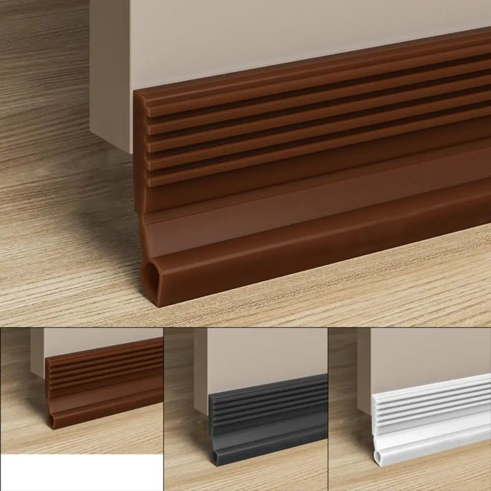 Soundproof Door Bottom Sealing Strip Self-adhesive Insect Prevention Door Draft Stopper PVC 100cm Weather Stripping Bedroom Oasis Select