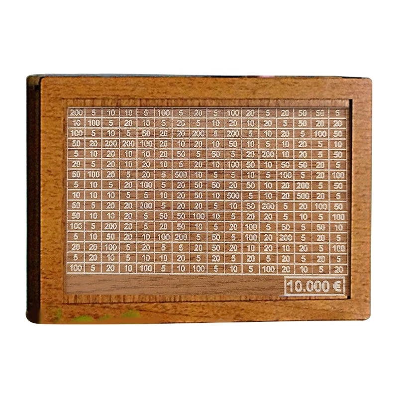 1000/2000/3000/5000/10000 Euro Money Box Piggy Bank Wood Money Bank Reusable Money Box with Saving Goal and Numbers Boxes Oasis Select 10000 brown