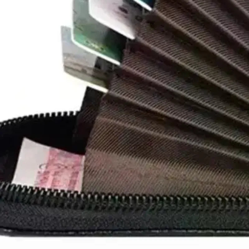 JETTING PU Leather Zipper Card Holder Wallet with ID Window Card Holder Wallet Oasis Select