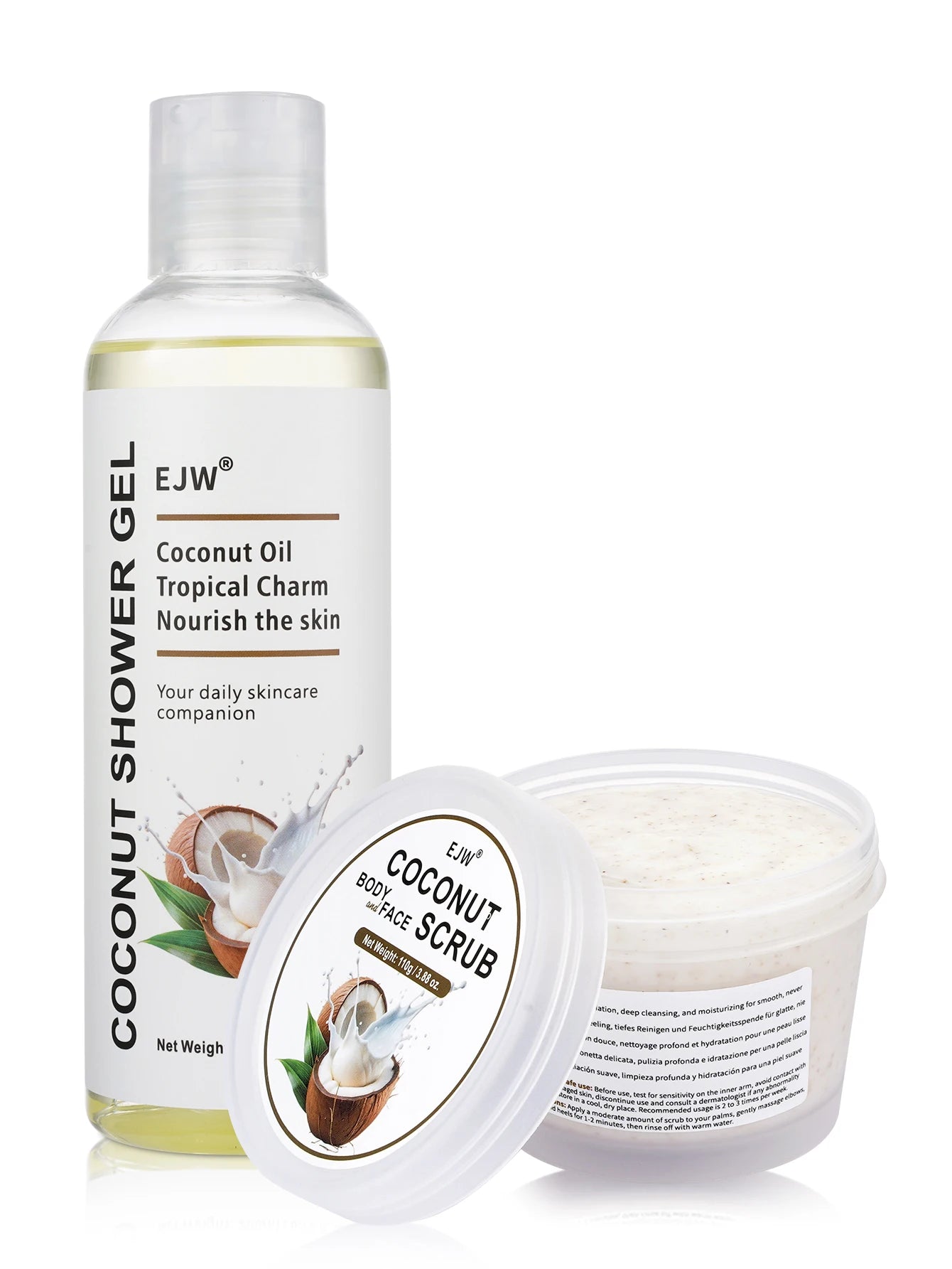 Coconut Exfoliating Body Scrub – Removes Dead Skin & Hydrates Body Exfoliating Scrub Oasis Select 2pcs