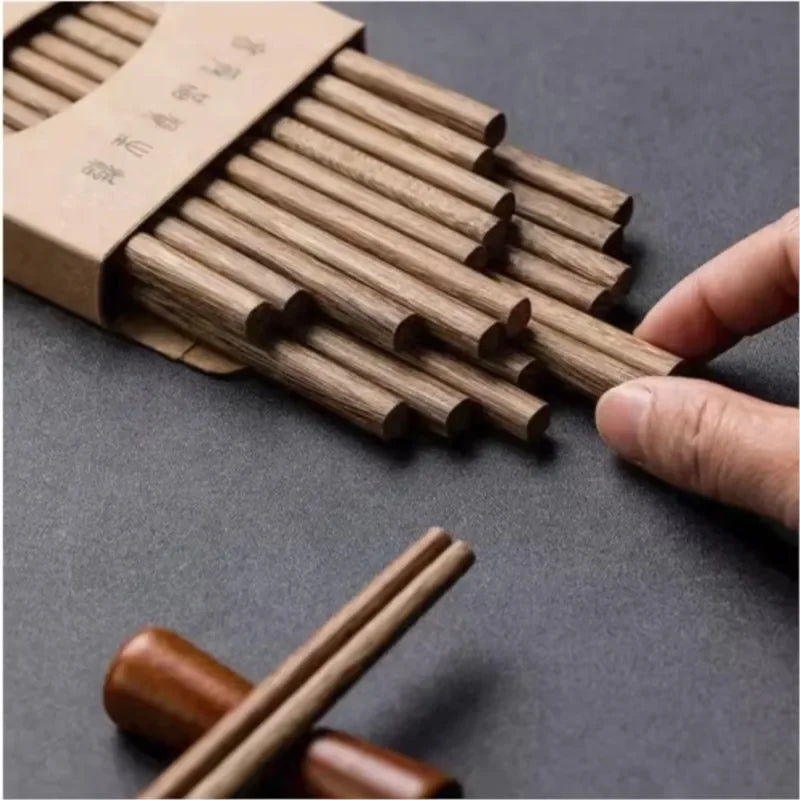 10 Pairs New Natural Rosewood Chopsticks Reusable Healthy Chinese Wooden Chop Sticks Sushi Food Stick Tableware Kitchen Utensils Oasis Select