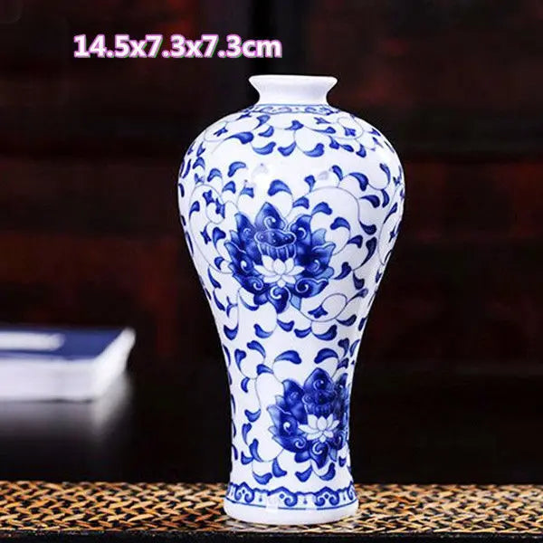Chinese Table Top Antique Blue And White Porcelain Vase Decoration Crafts Small Ceramic Flower Arrangement Oasis Select u