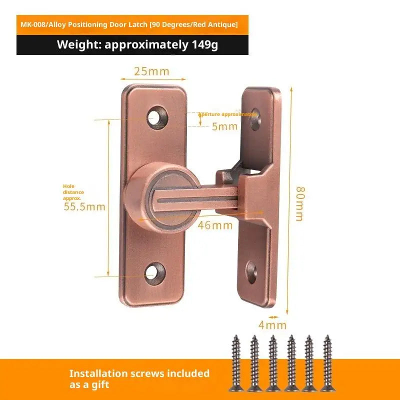 Zinc Alloy 90° Sliding Door Latch | Luminous Barn Gate Bolt