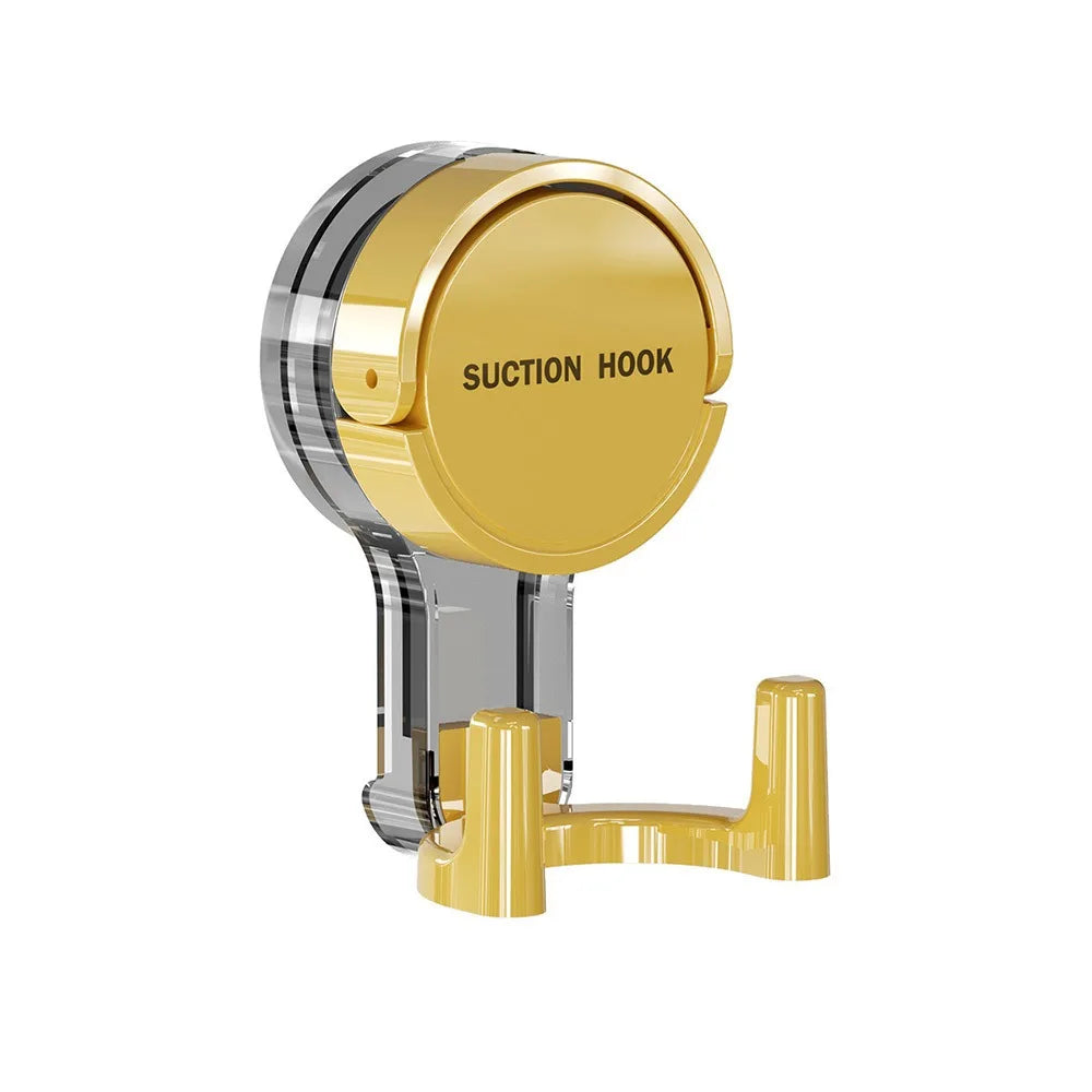 Self-adhesive Suction Cup Double Head Hooks Removable Wall Mounted Keys Clothes Hooks Multifunctional No-Drilling Oasis Select Yellow