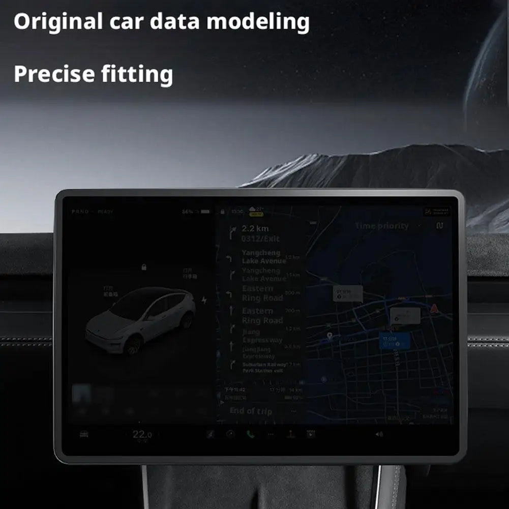 For Model3/Y 2025 Center Console Screen Protector Full Wrap Silicone Frame Edge Cover Interior Accessories Oasis Select