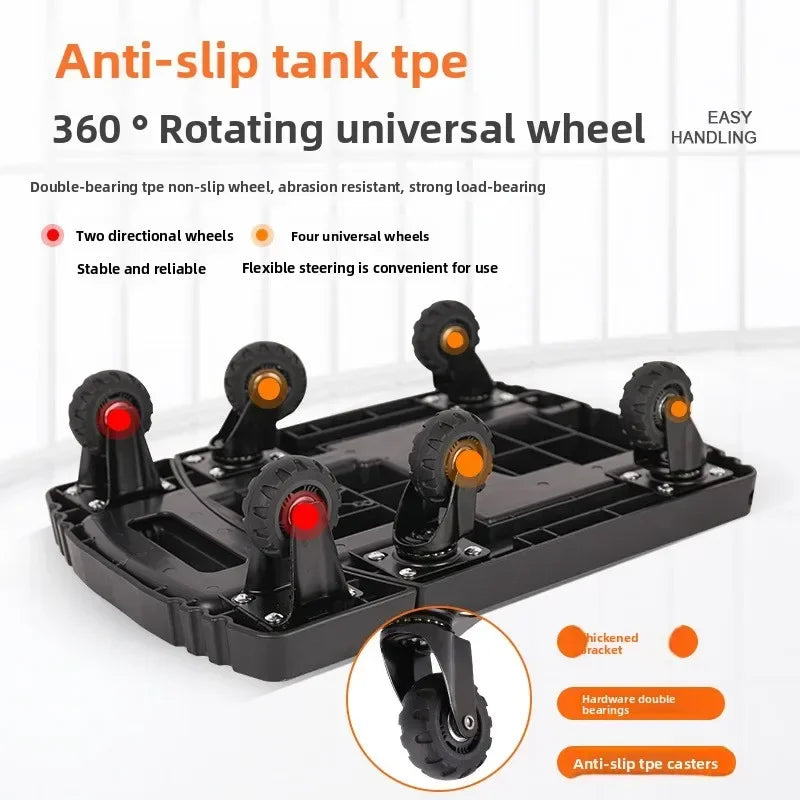 Multi-functional Hand-pulled truck, flatbed truck, portable trailer, trolley, moving truck, six wheels Durable Oasis Select