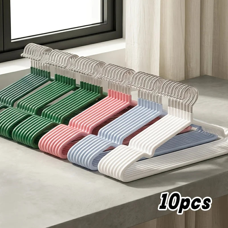 10pcs Nano Coated Non Slip Clothes Hangers Set,Anti Slip Dry Wet Dual Use Hanger,Clothe Organizer for Wardrobe Bathroom Laundry Oasis Select