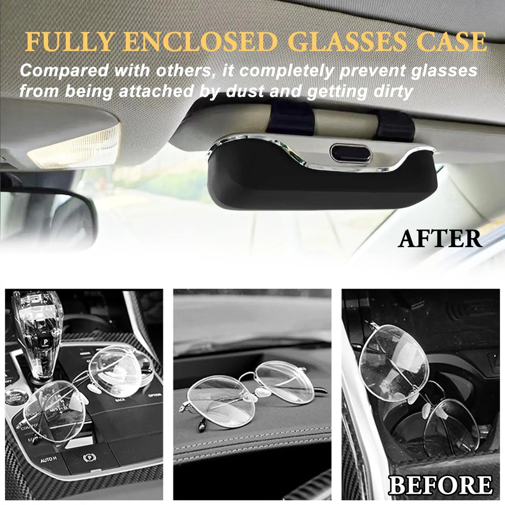 Car Sun Visor Glasses Holder – Snap-On Eyeglass Case