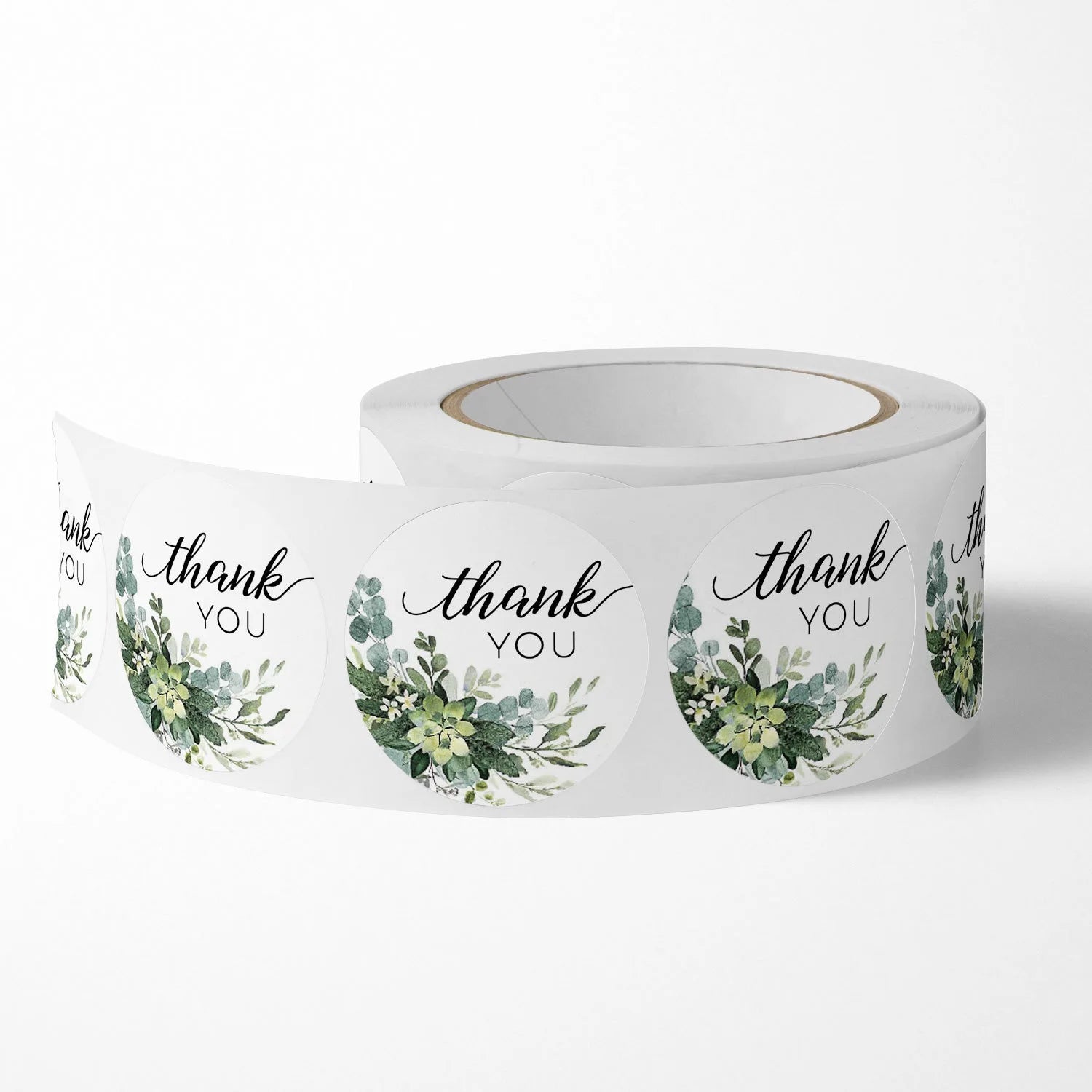 500 PCs/roll 1 inch Green Floral Thank You Stickers for Gift Wrap, Envelope Closure, Small Business Office Supplies, Diy Decor Oasis Select