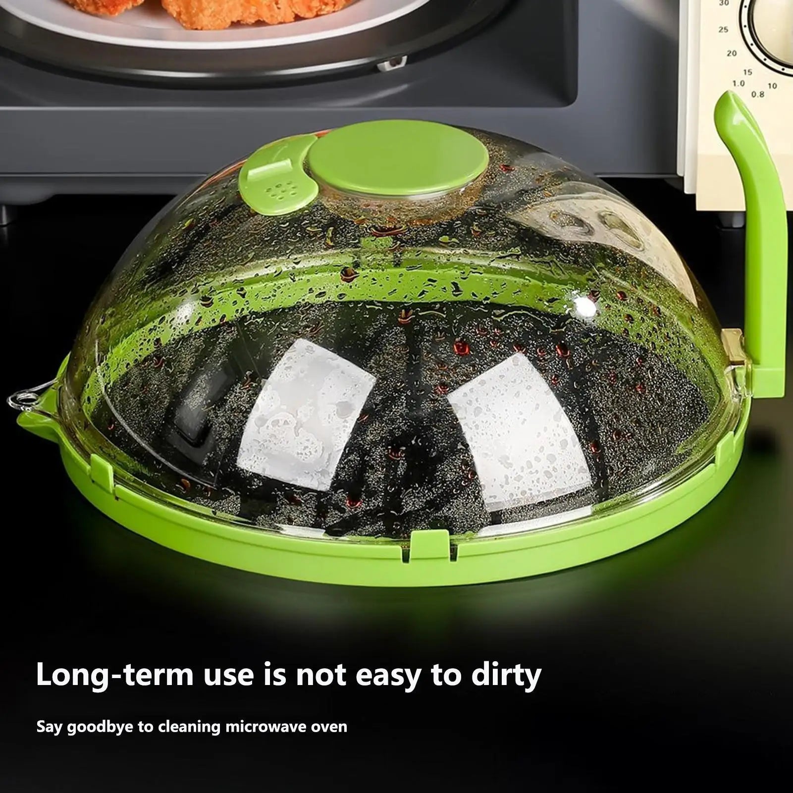 Microwave Cover Clear Microwave Splatter Cover with Water Steamer and Handle Microwave Splash Guard Cooker Lid Kitchen Gadgets Oasis Select