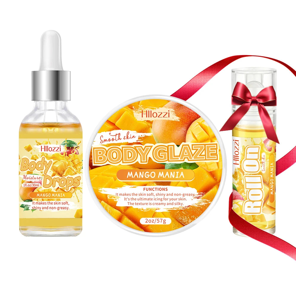 The Mango Body Glaze and Oil Set includes a rollerball applicator, suitable for dry skin, providing moisturizing . Oasis Select Mango SET