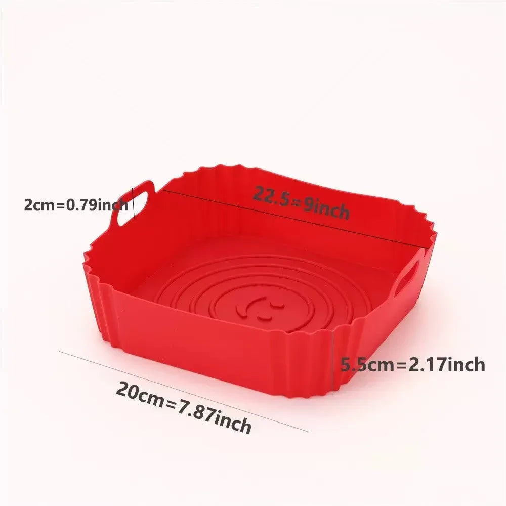 1pc Reusable Silicone Air Fryer Liner—Foldable, Non-stick Baking Mat—Heat Resistant, Kitchen Cooking Accessory Oasis Select