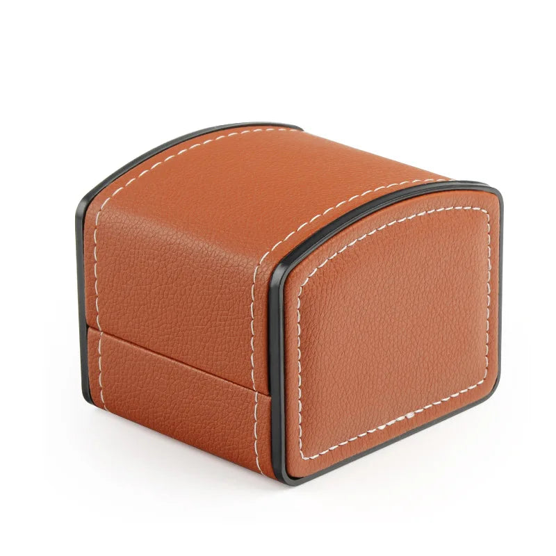 PU Leather Flip-top Watch Box - Luxury Storage Case for Wristwatch & Mechanical Watch, Packaging Organizer for Men Women Oasis Select Brown