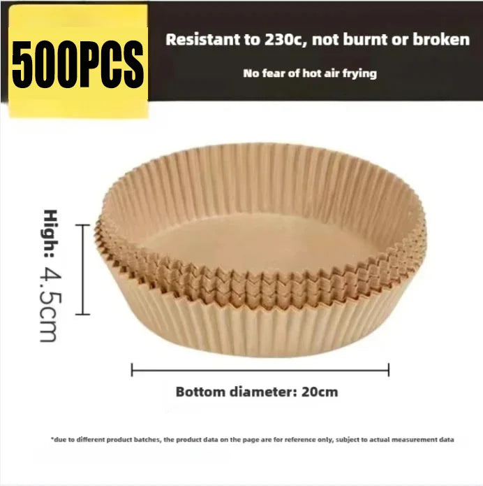 Air Fryer Liner Fryer Air Accessories Aerogrill Parchment Disposable Liner Non-Stick Parchment Baking Oven Paper Accessories Oasis Select 500pcs-Round