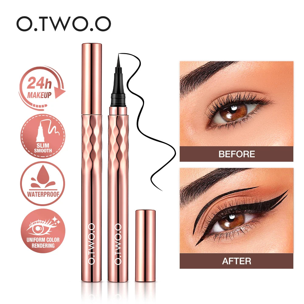O.TWO.O Waterproof Liquid Eyeliner – Ultra Fine 12-Hour Black