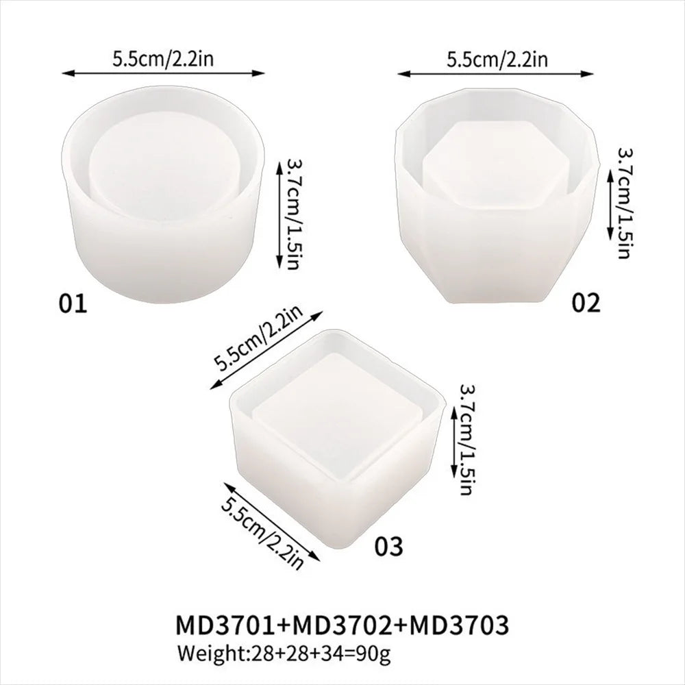 Round Candle Mold Flexible Square Candle Mold Oval Storage Box Mold White For Resin Casting Arts And Crafts Candle Making Oasis Select A