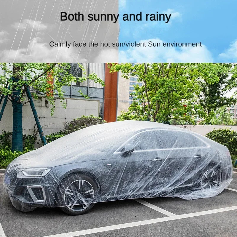 1-10PCS Disposable Car Cover Transparent Car Cover Car Coat and Car Cover PE Film Rain Cover Disposable Car Cover Car Dust Cover Oasis Select